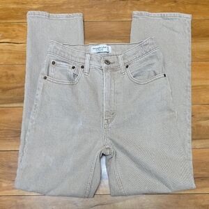 Abercrombie & Fitch Size 25/0Short 90's Straight Ultra High-Rise Stone Denim